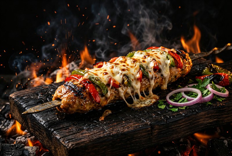 Chicken Kebab — with bell peppers & cheese